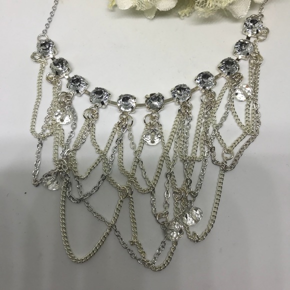 Beautiful Crystal Chain Statement Necklace [JW-16] - Picture 7 of 8